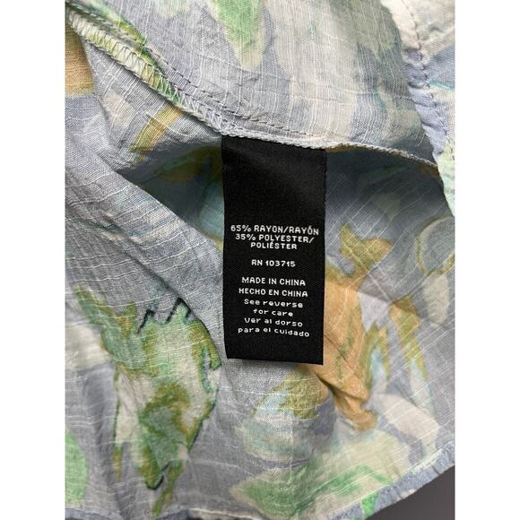 ZAC & RACHEL Woman Peasant Top Plus Size 2X Blue Multi Floral Ruffle Tunic NEW - Picture 5 of 9